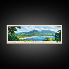 Cargar imagen en el visor de la galería, Hanalei Bay, Hawaii Panoramic Print, Vacation Gift, Hawaii Wall Art, Beach Painting, Beach Decor, Large Wall Art, Wood Frame Art
