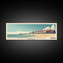 Load image into Gallery viewer, Whitstable beach, United Kingdom Panoramic Print, Vacation Gift, United Kingdom Wall Art, Beach Painting, Beach Decor, Large Wall Art, Wood Frame Art
