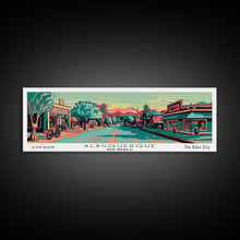 Carregar imagem no visualizador da galeria, Albuquerque New Mexico Panoramic Travel Poster Canvas Print
