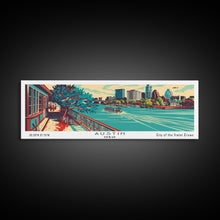 Carregar imagem no visualizador da galeria, Austin Texas Panoramic Travel Poster Canvas Print
