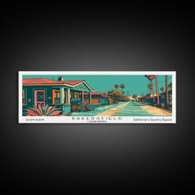 Carregar imagem no visualizador da galeria, Bakersfield California Panoramic Travel Poster Canvas Print
