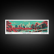 Cargar imagen en el visor de la galería, Charlotte North Carolina Panoramic Travel Poster Canvas Print
