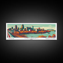 Cargar imagen en el visor de la galería, Cincinnati Ohio Panoramic Travel Poster Canvas Print
