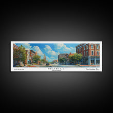 Carregar imagem no visualizador da galeria, Mobile Alabama Panoramic Framed Canvas Print, Watercolor City Art, Office Wall Decor, Travel Poster, Living Room Decor, City Print

