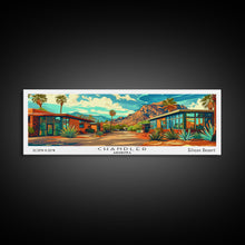 Cargar imagen en el visor de la galería, Chandler Arizona Panoramic Wall Art Framed Canvas Print, Mid Century Modern Art, Pop Art Style, Travel Poster, Home Decor, Retro Style
