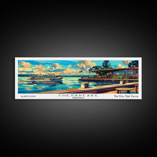 Cargar imagen en el visor de la galería, Chesapeake Virginia Panoramic Travel Poster Framed Canvas Print, Mid Century Modern Art, Pop Art Style, Wall Art Decor, Home Decoration
