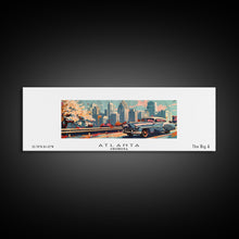 Carregar imagem no visualizador da galeria, Atlanta Georgia Panoramic Painting, Mid Century Modern Framed Canvas Print, Retro Pop Art Travel Poster, Wall Decor, Gift Idea, Home Decor
