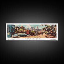 Carregar imagem no visualizador da galeria, Baltimore Maryland Panoramic Painting, Mid Century Modern Framed Canvas Print, Retro Pop Art Travel Poster, Wall Decor, Home Decor, Wall Hanging

