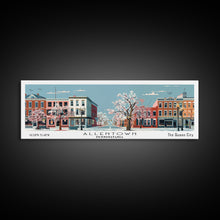 Carregar imagem no visualizador da galeria, Allentown Pennsylvania Panoramic Painting, Mid Century Modern Framed Canvas Print, Retro Pop Art Travel Poster, Office Art, City Print
