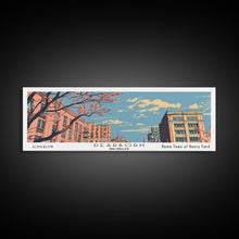 Load image into Gallery viewer, Dearborn Michigan Panoramic Painting, Mid Century Modern Framed Canvas Print, Retro Pop Art Travel Poster, City Wall Decor, Office Wall Art
