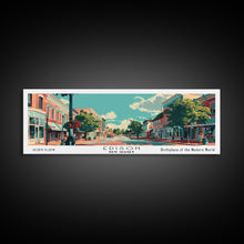 Load image into Gallery viewer, Edison New Jersey Panoramic Painting, Mid Century Modern Framed Canvas Print, Retro Pop Art Travel Poster, City Wall Decor, Home Decor
