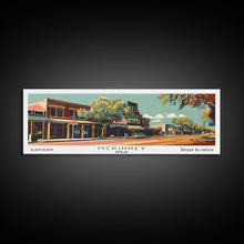 Load image into Gallery viewer, McKinney Texas Panoramic Painting, Mid Century Modern Framed Canvas Print, Retro Pop Art Travel Poster, Living Room Wall Decor
