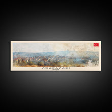 Carregar imagem no visualizador da galeria, Adapazar Turkey Panoramic Travel Poster, Framed Canvas Print or Metal Wall Art, Travel Art, Home Decor, Panoramic Painting, Midcentury Art
