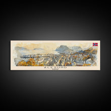 Carregar imagem no visualizador da galeria, Ålesund Norway Wall Art, Panoramic Travel Poster, Panoramic Framed Canvas Print, City Wall Art, Wall Hanging Home Decor, Travel Art
