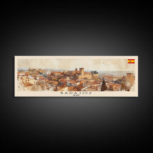 Carregar imagem no visualizador da galeria, Badajoz Spain Wall Art, Panoramic Travel Poster, Panoramic Framed Canvas Print, City Wall Art, Wall Hanging Home Decor, Travel Art

