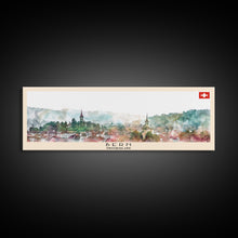 Load image into Gallery viewer, Bern Switzerland Travel Art, City Art, Framed Canvas Print or Metal Wall Art, Europe Travel Poster, Panoramic Wall Art, Extra Wide Wall Art
