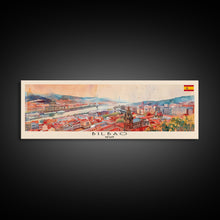 Cargar imagen en el visor de la galería, Bilbao Spain Wall Art, Panoramic Travel Poster, Panoramic Framed Canvas Print, City Wall Art, Wall Hanging Home Decor, Travel Art
