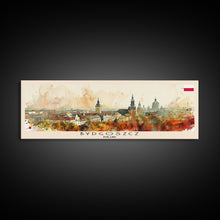 Carregar imagem no visualizador da galeria, Bydgoszcz Poland Travel Art, City Art, Framed Canvas Print or Metal Wall Art, Europe Travel Poster, Panoramic Wall Art, Extra Wide Wall Art
