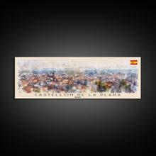 Cargar imagen en el visor de la galería, Castellon de la Plana Spain Wall Art, Panoramic Travel Poster, Panoramic Framed Canvas Print, City Wall Art, Wall Hanging Home Decor, Travel Art
