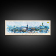 Cargar imagen en el visor de la galería, Cherkasy Ukraine Travel Art, City Art, Framed Canvas Print or Metal Wall Art, Europe Travel Poster, Panoramic Wall Art, Extra Wide Wall Art
