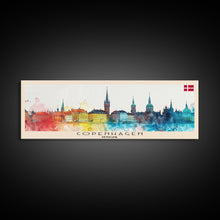 Cargar imagen en el visor de la galería, Copenhagen Denmark Travel Print Wall Art, Panoramic City Art, Travel Art, Wall Decor, Vacation Gift, Framed Canvas Print Or Metal Art
