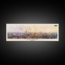 Load image into Gallery viewer, Dnipro Ukraine Wall Art, Panoramic Travel Poster, Panoramic Framed Canvas Print, City Wall Art, Wall Hanging Home Decor, Travel Art
