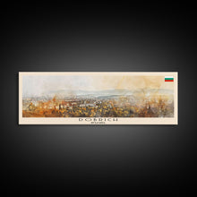 Load image into Gallery viewer, Dobrich Bulgaria Travel Art, City Art, Framed Canvas Print or Metal Wall Art, Europe Travel Poster, Panoramic Wall Art, Extra Wide Wall Art
