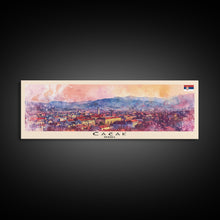 Carregar imagem no visualizador da galeria, Čačak Serbia Wall Art, Panoramic Travel Poster, Panoramic Framed Canvas Print, City Wall Art, Wall Hanging Home Decor, Travel Art
