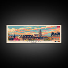 Carregar imagem no visualizador da galeria, Aalborg Denmark Wall Art, Panoramic Travel Poster, Panoramic Framed Canvas Print, City Wall Art, Wall Hanging Home Decor, Travel Art
