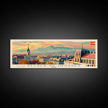 Carregar imagem no visualizador da galeria, Alcalá Spain Travel Art, City Art, Framed Canvas Print or Metal Wall Art, Europe Travel Poster, Panoramic Wall Art, Extra Wide Wall Art
