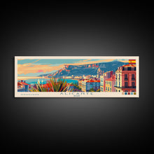 Carregar imagem no visualizador da galeria, Alicante Spain Travel Print Wall Art, Panoramic City Art, Travel Art, Wall Decor, Vacation Gift, Framed Canvas Print Or Metal Art
