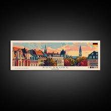 Carregar imagem no visualizador da galeria, Augsburg Germany Panoramic Travel Poster, Framed Canvas Print or Metal Wall Art, Travel Art, Home Decor, Panoramic Painting, Midcentury Art
