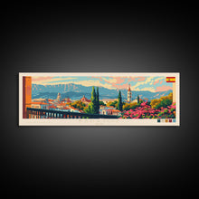 Carregar imagem no visualizador da galeria, Badajoz Spain Wall Art, Panoramic Travel Poster, Panoramic Framed Canvas Print, City Wall Art, Wall Hanging Home Decor, Travel Art
