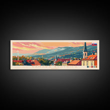 Load image into Gallery viewer, Banska Bystrica Wall Art, Panoramic Travel Poster, Panoramic Framed Canvas Print, City Wall Art, Wall Hanging Home Decor, Travel Art
