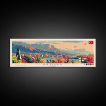 Load image into Gallery viewer, Batman TurkeyPanoramic Travel Poster, Framed Canvas Print or Metal Wall Art, Travel Art, Home Decor, Panoramic Painting, Midcentury Art
