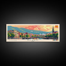Cargar imagen en el visor de la galería, Bilbao Spain Wall Art, Panoramic Travel Poster, Panoramic Framed Canvas Print, City Wall Art, Wall Hanging Home Decor, Travel Art
