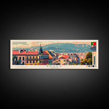 Load image into Gallery viewer, Braga Portugal Travel Art, City Art, Framed Canvas Print or Metal Wall Art, Europe Travel Poster, Panoramic Wall Art, Extra Wide Wall Art
