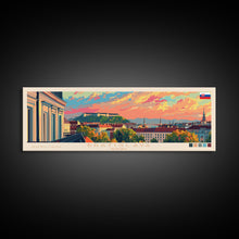 Load image into Gallery viewer, Bratislava Slovakia Wall Art, Panoramic Travel Poster, Panoramic Framed Canvas Print, City Wall Art, Wall Hanging Home Decor, Travel Art
