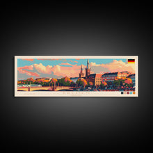 Carregar imagem no visualizador da galeria, Bremen Germany Wall Art, Panoramic Travel Poster, Panoramic Framed Canvas Print, City Wall Art, Wall Hanging Home Decor, Travel Art
