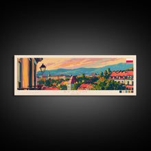 Carregar imagem no visualizador da galeria, Bytom Poland Panoramic Travel Poster, Framed Canvas Print or Metal Wall Art, Travel Art, Home Decor, Panoramic Painting, Midcentury Art
