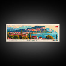 Load image into Gallery viewer, Denizli Turkey Wall Art, Panoramic Travel Poster, Panoramic Framed Canvas Print, City Wall Art, Wall Hanging Home Decor, Travel Art
