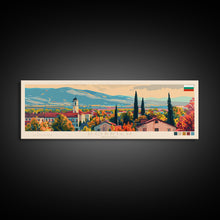 Load image into Gallery viewer, Dobrich Bulgaria Travel Art, City Art, Framed Canvas Print or Metal Wall Art, Europe Travel Poster, Panoramic Wall Art, Extra Wide Wall Art
