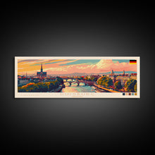 Load image into Gallery viewer, Duisburg Germany  Wall Art, Panoramic Travel Poster, Panoramic Framed Canvas Print, City Wall Art, Wall Hanging Home Decor, Travel Art
