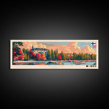 Load image into Gallery viewer, Espoo Finland Wall Art, Panoramic Travel Poster, Panoramic Framed Canvas Print, City Wall Art, Wall Hanging Home Decor, Travel Art
