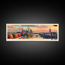 Carregar imagem no visualizador da galeria, Frankfurt Germany Travel Print Wall Art, Panoramic City Art, Travel Art, Wall Decor, Vacation Gift, Framed Canvas Print Or Metal Art
