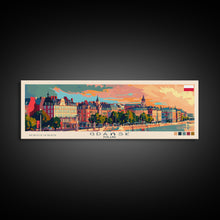 Load image into Gallery viewer, Gdansk Poland Travel Print Wall Art, Panoramic City Art, Travel Art, Wall Decor, Vacation Gift, Framed Canvas Print Or Metal Art
