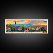 Load image into Gallery viewer, Maribor Slovenia Panoramic Travel Poster, Framed Canvas Print or Metal Wall Art, Travel Art, Home Decor, Panoramic Painting, Midcentury Art
