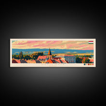 Load image into Gallery viewer, Szolnok Hungary Wall Art, Panoramic Travel Poster, Panoramic Framed Canvas Print, City Wall Art, Wall Hanging Home Decor, Travel Art
