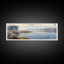 Load image into Gallery viewer, Apopka Lake Panoramic Framed Canvas Print, Lake House Art, Vintage Style, Travel Poster, Nature Scene, Scenic Artwork

