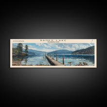 Load image into Gallery viewer, Banks Lake Washington Panoramic Framed Canvas Print, Lake House Decor, Rustic Art, Travel Poster, Scenic View, Home Decoration
